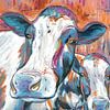 Cow Curious - Koeien Schilderij De Nieuwsgierige Koe - Koeien Kunst Koeienkunst van Kunst Company