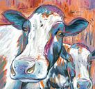 Cow Curious - Koeien Schilderij De Nieuwsgierige Koe - Koeien Kunst Koeienkunst van Kunst Company thumbnail