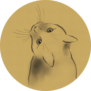 Pentekening kat van Lida Bruinen