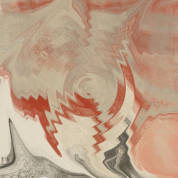 Abstracte waterreflecties in terracotta en zand I. Minimalistische kunst van Abstract Minimalist Art