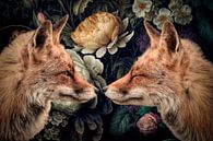 Foxes in flowers by Marjolein van Middelkoop thumbnail