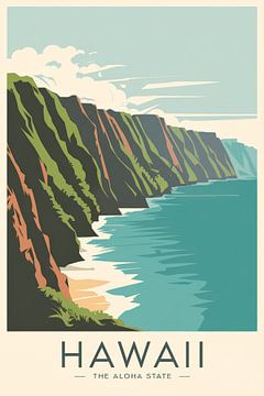 Hawaii Vintage Reisposter van Poster Art Shop