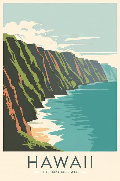 Hawaii Vintage Travel Poster by Poster Art Shop