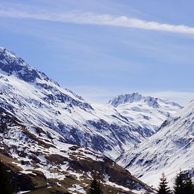 Bergtoppen bedekt met sneeuw in Zwitserland van Malissa Verhoef