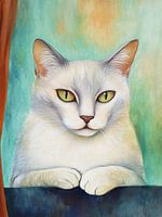 Portrait einer weißen Katze