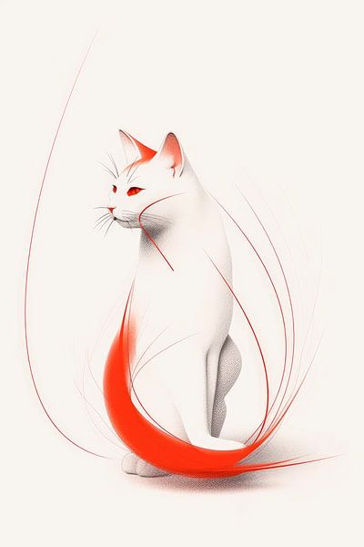 Katze Zeichnung Minimalist von Preet Lambon
