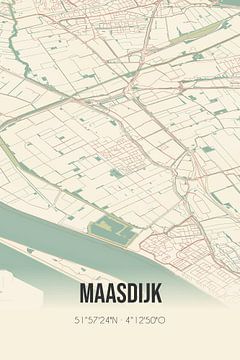 Vintage landkaart van Maasdijk (Zuid-Holland) van MijnStadsPoster