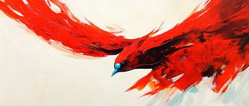 Fiery bird in flight - Abstract by Poster Art Shop