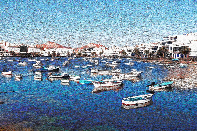 Arrecife, Charco de San Ginés (Lanzarote) | Van-Gogh-Stil von Peter Balan