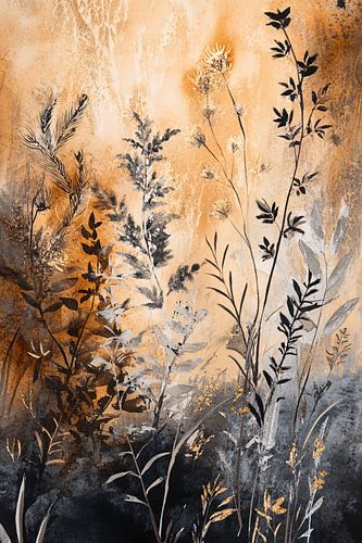 Botanische silhouetten in zachte kleuren