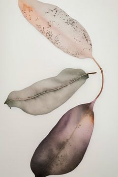 Flatlay van geperste bloemen gecombineerd met aquarel van Studio Allee