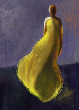 Abstract schilderij van een vrouw. van Hella Maas