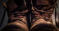 Oude, versleten schoenen. Een vintage look!