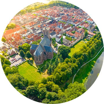 Oude ommuurde stad Elburg van bovenaf gezien van Sjoerd van der Wal Fotografie