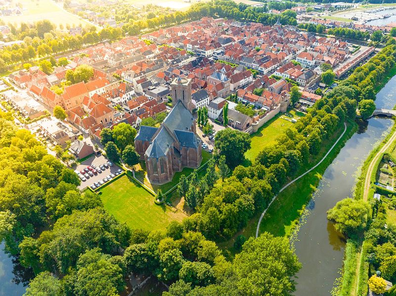 Elburg ancient walled town seen from above by Sjoerd van der Wal Photography