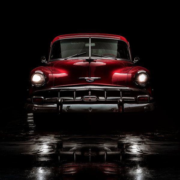 Havana cuba car red by TheXclusive Art