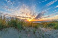 zonsondergang met de duinen en de Noordzee van eric van der eijk thumbnail