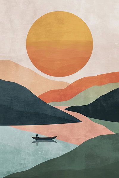 Coucher de soleil paysage par Poster Art Shop