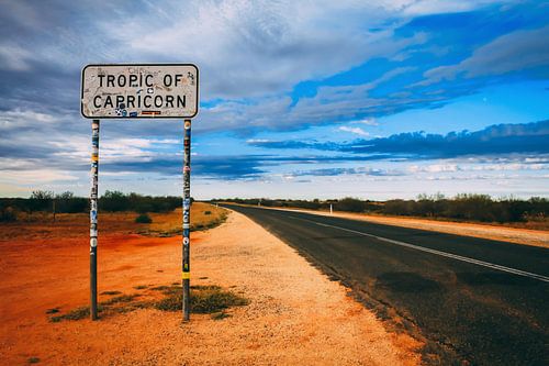 Tropic of Capricorn verkeersbord in Australië