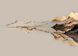 Abstract: Wabi-Sabi Gold in a Minimalist Luxury Style by Online Arts