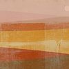 Paysage abstrait minimaliste en ocre, terre cuite et rose sur Art minimaliste abstrait