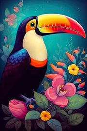 Colourful animal portrait: Toucan by Christian Ovís