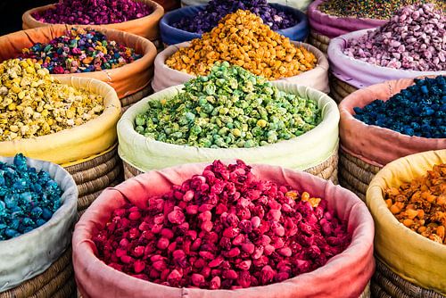 Farben Marokkos - lebendige Fotokunst als Wandbild