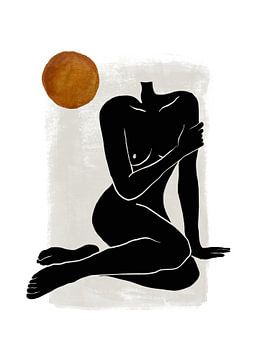 Vrouwelijk Naakt - Erotisch Silhouet Naakte Vrouw van Diana van Tankeren