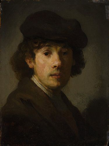 Rembrandt (1606-1669) als een jonge man, stijl van Rembrandt