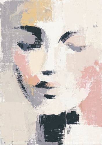 Abstract illustration of a face in pastel
