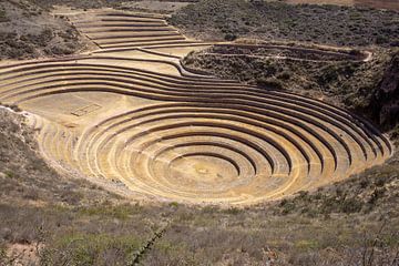 Inca circular terraces near Moray (old agricultural experiment station) - Peru, South America by Tjeerd Kruse