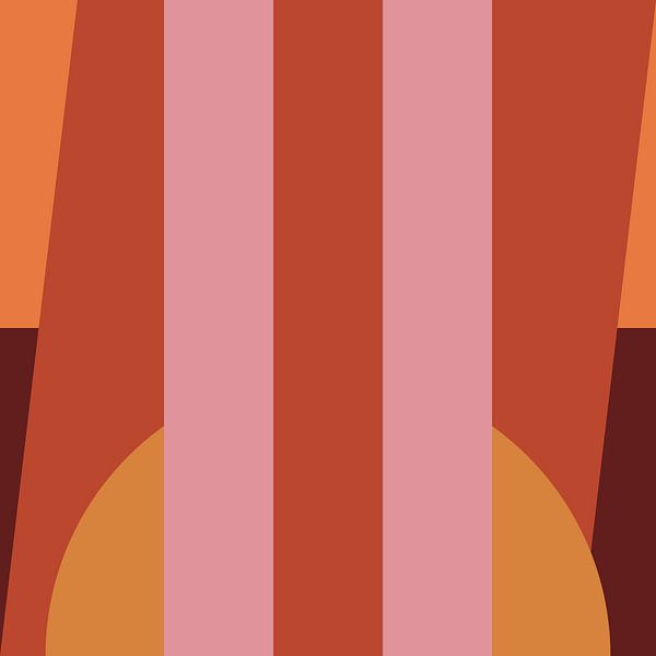 Abstract geometric art in retro colors by Dina Dankers