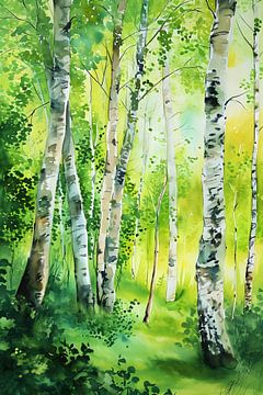 Green Colourful Forest by But First Framing