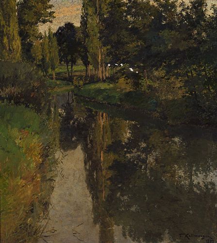 FRIEDRICH KALLMORGEN, Landschap met een kreek, 1893
