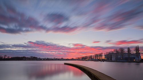 Zonsopkomst aan het Zilvermeer in Kardinge, Groningen