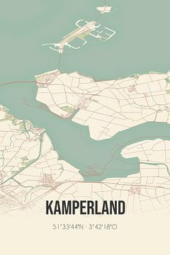 Vintage map of Kamperland (Zeeland) by Rezona