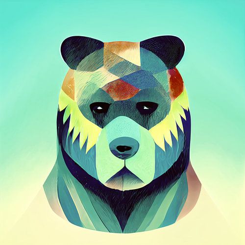 Le portrait de Blue Bear sur Vlindertuin-Art