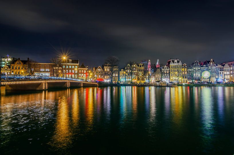 Amsterdam Amstel bij Nacht van Ardi Mulder