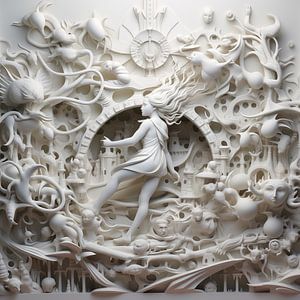 Vrouw relief 3d