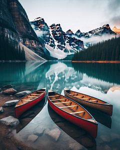 Boote im Bergsee