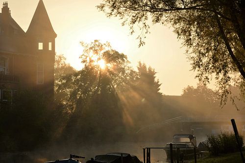 Mistig stadstafareel 