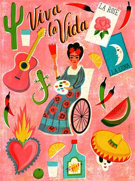 Zeefdruk Viva La Vida Mexico van uta krogmann