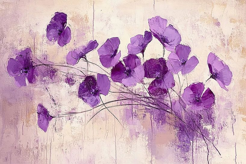 Blumenkunst | Vibrierende lila Blumenschönheit von Zen und Mehr