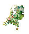 Nederland | Landkaart Aquarel | Ook mooi als wandcirkel van Wereldkaarten.Shop thumbnail