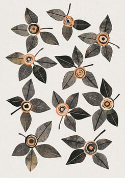 Anthrazit Kantaloupe Blumen - heller Hintergrund