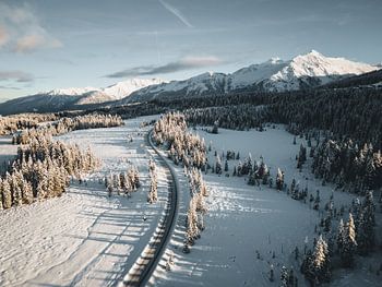 Winterlandschap weg van Tirol naar Salzburg Hochkrimml Gerlos