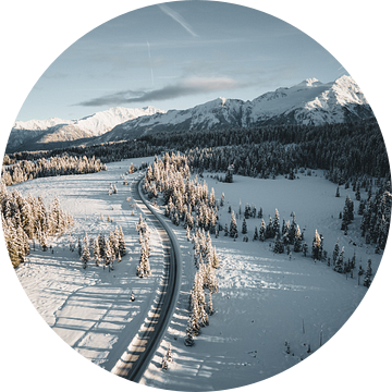 Winterlandschap weg van Tirol naar Salzburg Hochkrimml Gerlos van Daniel Kogler