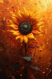 Interprétation abstraite d'un tournesol dans l'art sur Poster Art Shop