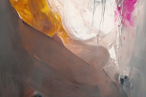 Abstract schilderij met aardse penseelstructuur