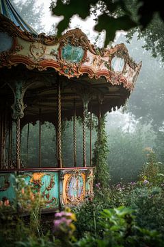 Karussell im Nebel – Märchenhaft und Vertraut von Poster Art Shop